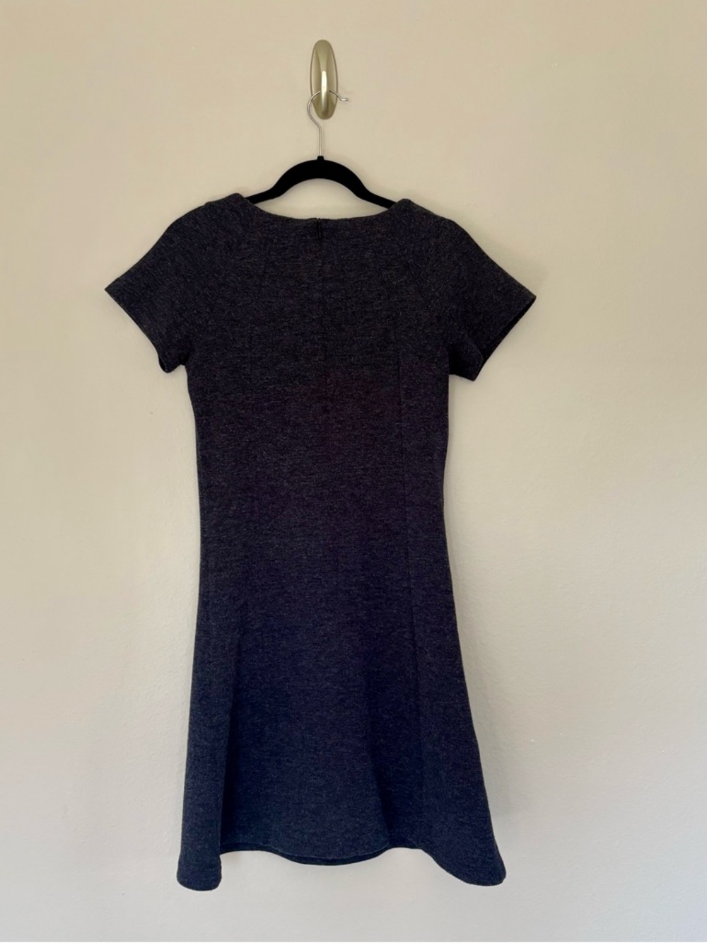 Brass Clothing The A-Line Dress in Dark Blue Heather, Short Sleeve - Small - Picture 3 of 6